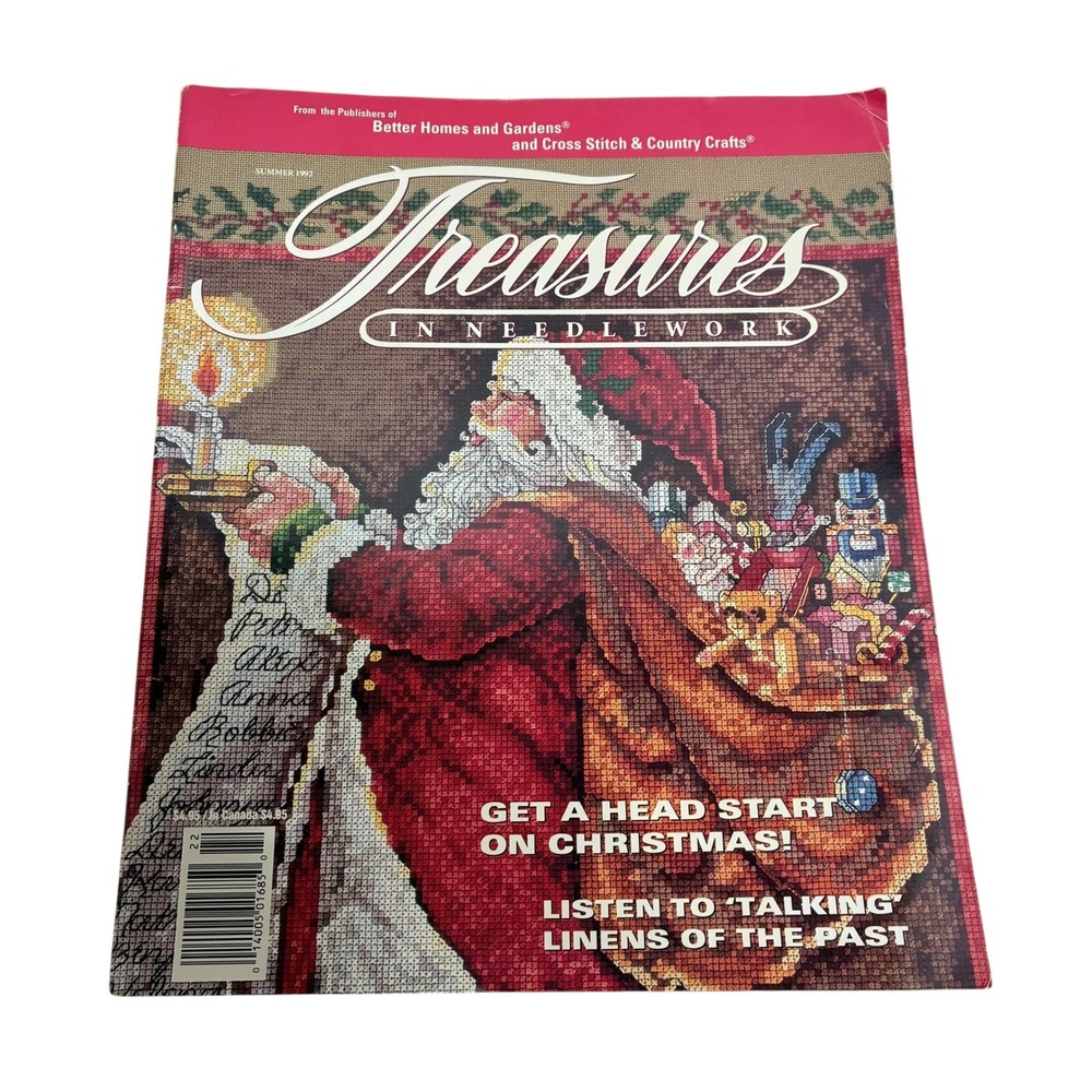 Better Homes & Gardens Treasures In Needlework Magazine Summer 1992 Cross Stitch